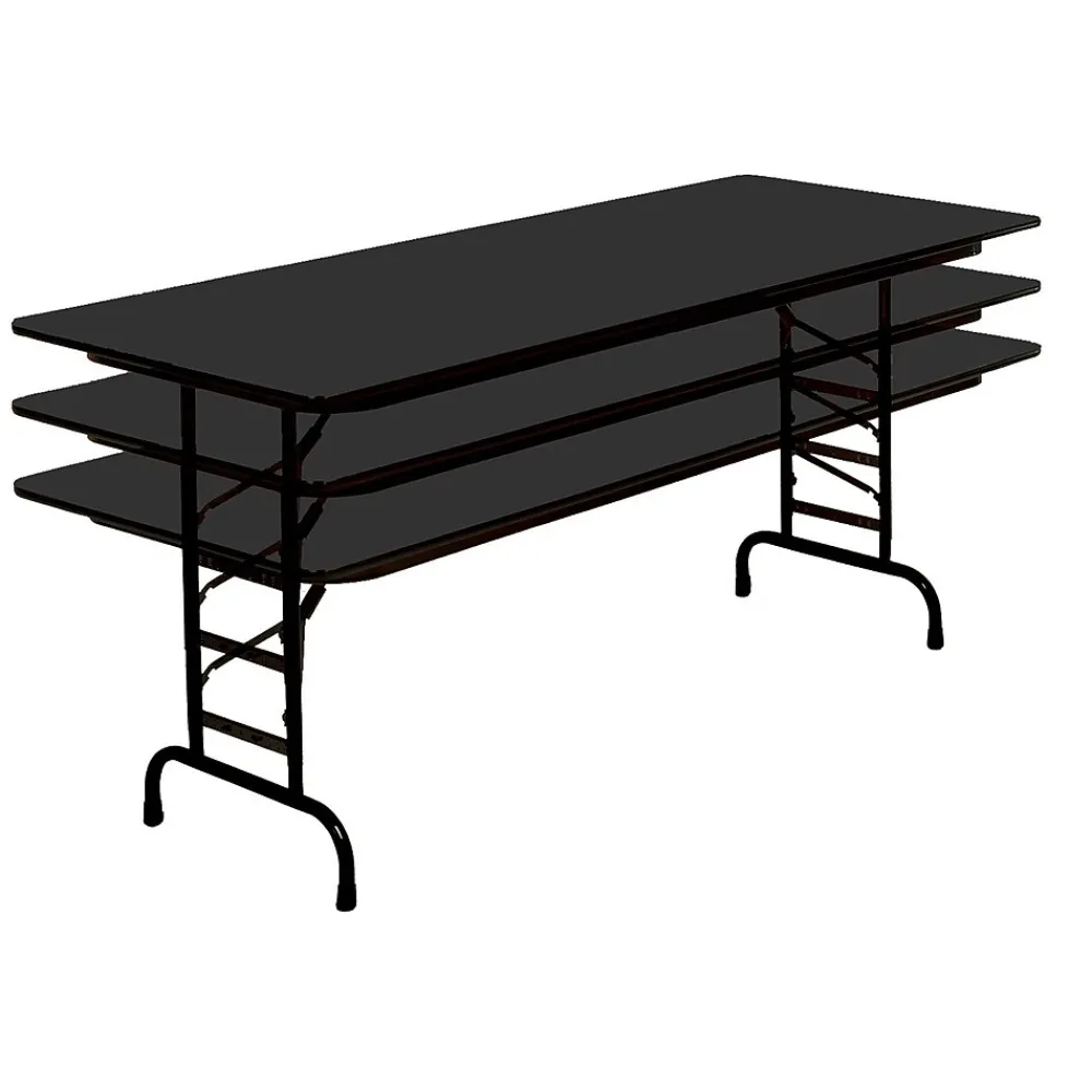 Folding Tables*Correll 72-inch Metal, Particle Board & Laminate Adjustable Folding Table, Black Granite