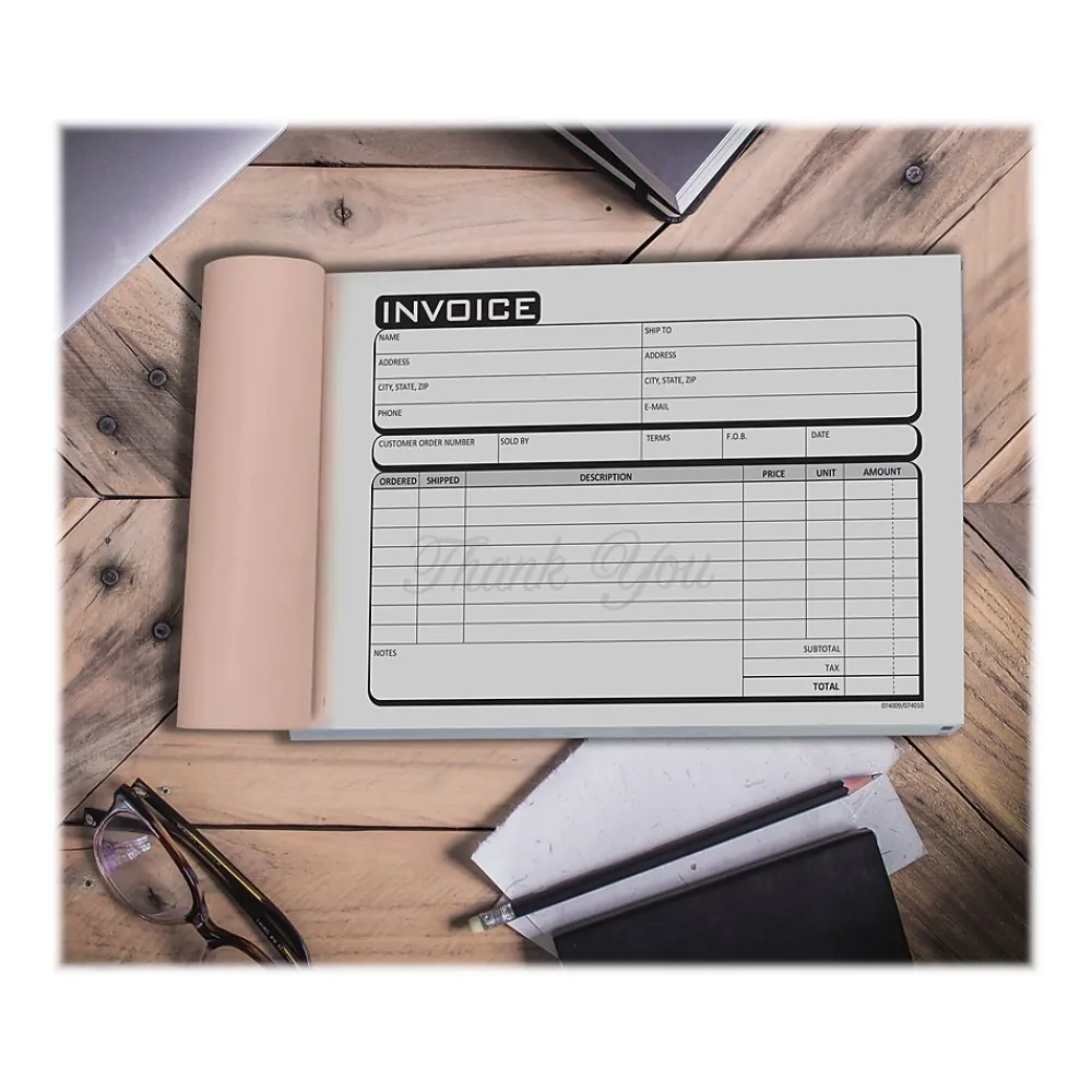 Business Forms*Cosco Business 3-Part Carbonless Invoices, 5.4" x 8.5", 50 Sets/Book (074010)