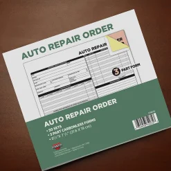 Business Forms*Cosco 3-Part Carbonless Auto Repair Order, 8.5" x 7.5", 50 Sets/Book (074035PK2)