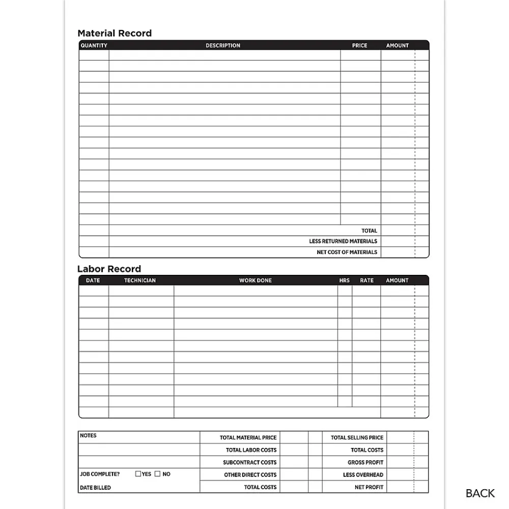 Business Forms*Cosco 2-Part Carbonless Job Invoice, 8.5" x 11.5", 100 Sets/Book (074036PK5)