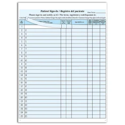 Medical Forms*Cosco Patient Bilingual Confidential Sign-In Forms, 3-Part, 125 Forms/Pack (074042)