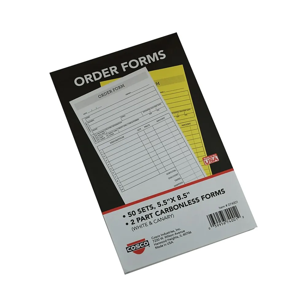 Business Forms*Cosco Simple 2-Part Carbonless Work Orders, 5.5" x 8.5", 50 Sets/Book (074001)