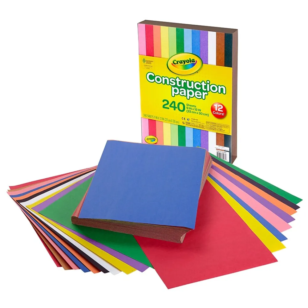 Construction Paper*Crayola 12 Colors! Construction Paper, 12" x 9", Assorted Colors, 240/Carton (993200)