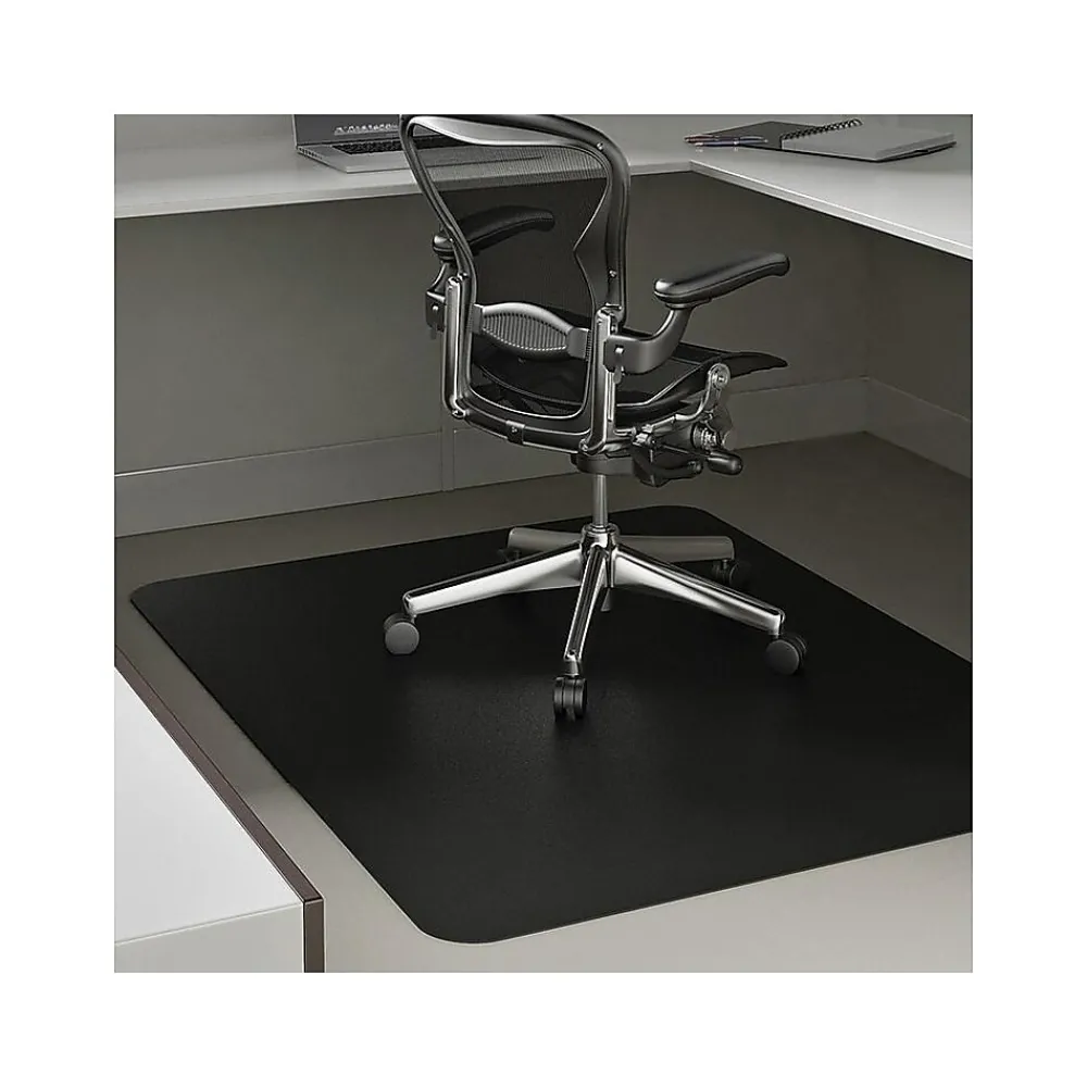 Chair Mats*Deflect-O EconoMat Hard Floor Chair Mat, 46" x 60'', Black (CM21442FBLKCOM)
