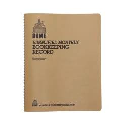 Accounting & Record Journals*Dome Monthly Bookkeeping Record, 8.75" x 11.25", Brown (612)