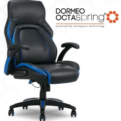 Ergonomic Chairs*Dormeo Ergonomic Faux Leather Swivel Manager's Chair, Blue (60030-BLU) Navy Blue