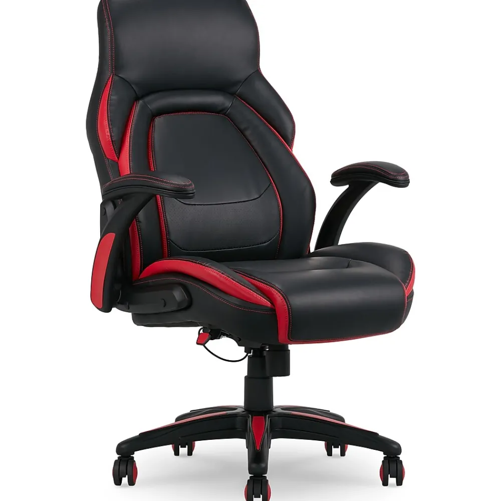Ergonomic Chairs*Dormeo Vantage Ergonomic Bonded Leather Swivel Manager Chair, (60030-RED) Black/Red