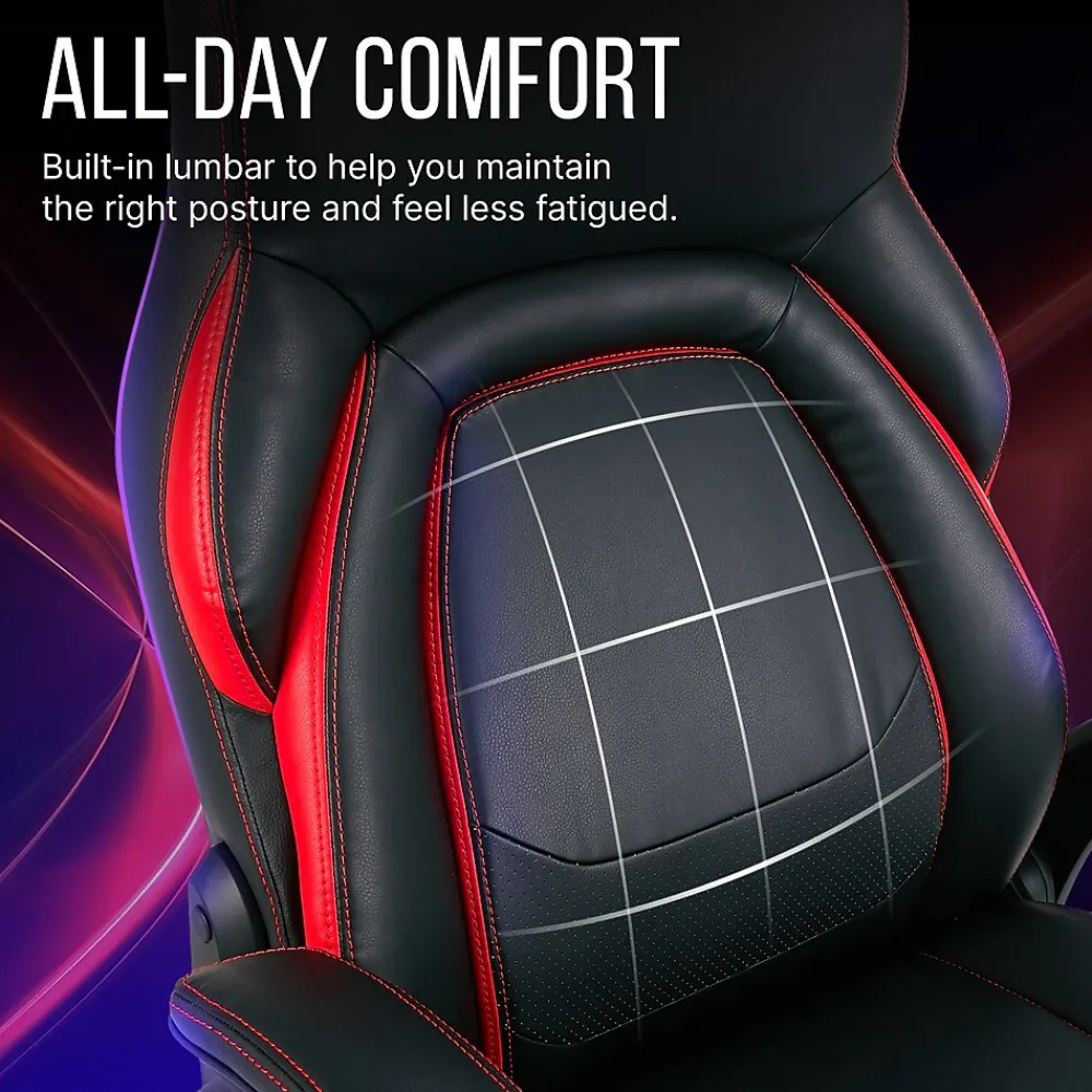 Ergonomic Chairs*Dormeo Vantage Ergonomic Bonded Leather Swivel Manager Chair, (60030-RED) Black/Red