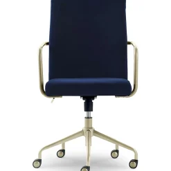 Office Chairs*Elle Decor Giselle Fabric Computer and Desk Chair, Navy Blue/Gold (CHR10058C)