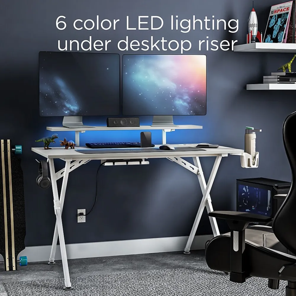 Computer Desks*Emerge Vizon 47"W Gaming Desk, (60986) White