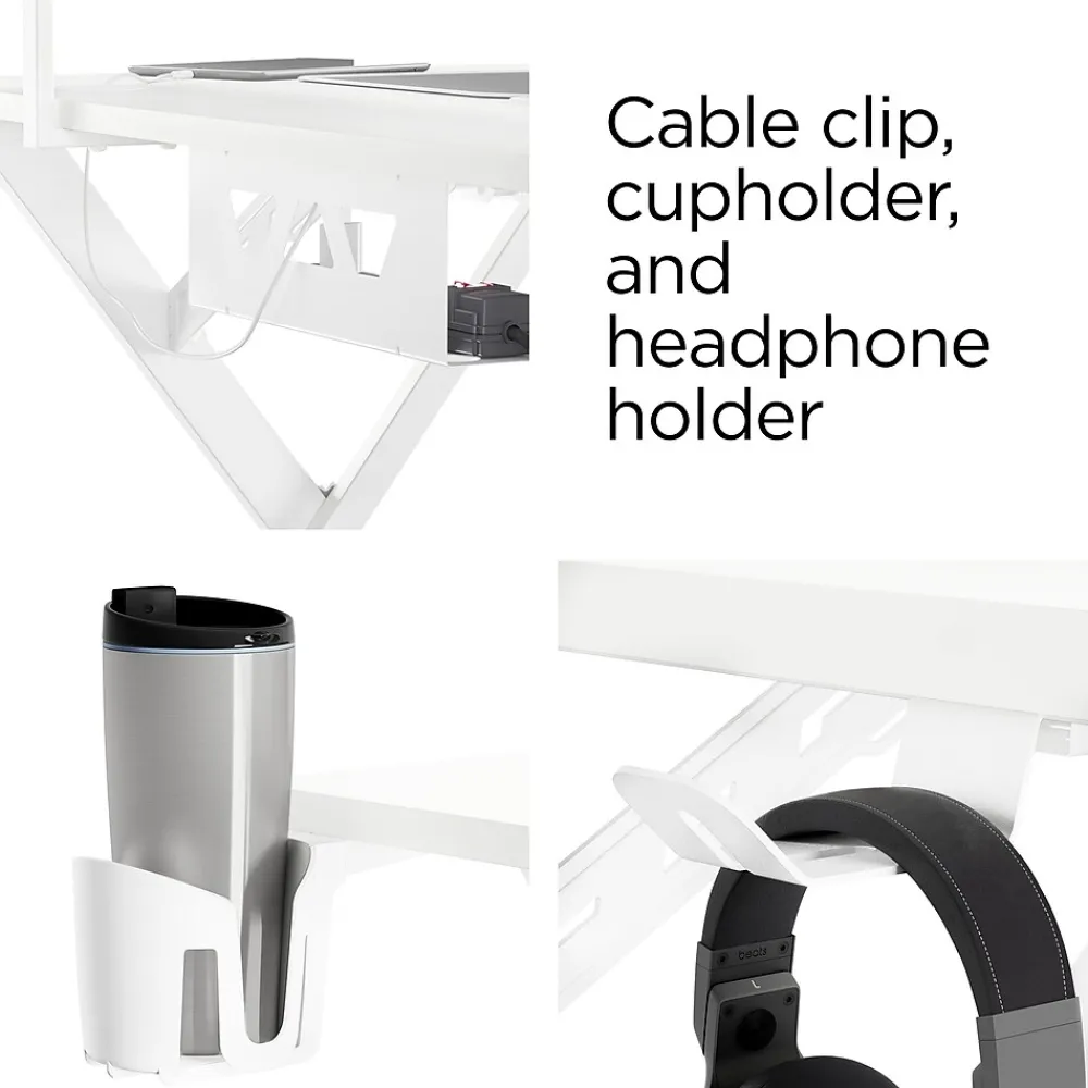 Computer Desks*Emerge Vizon 47"W Gaming Desk, (60986) White