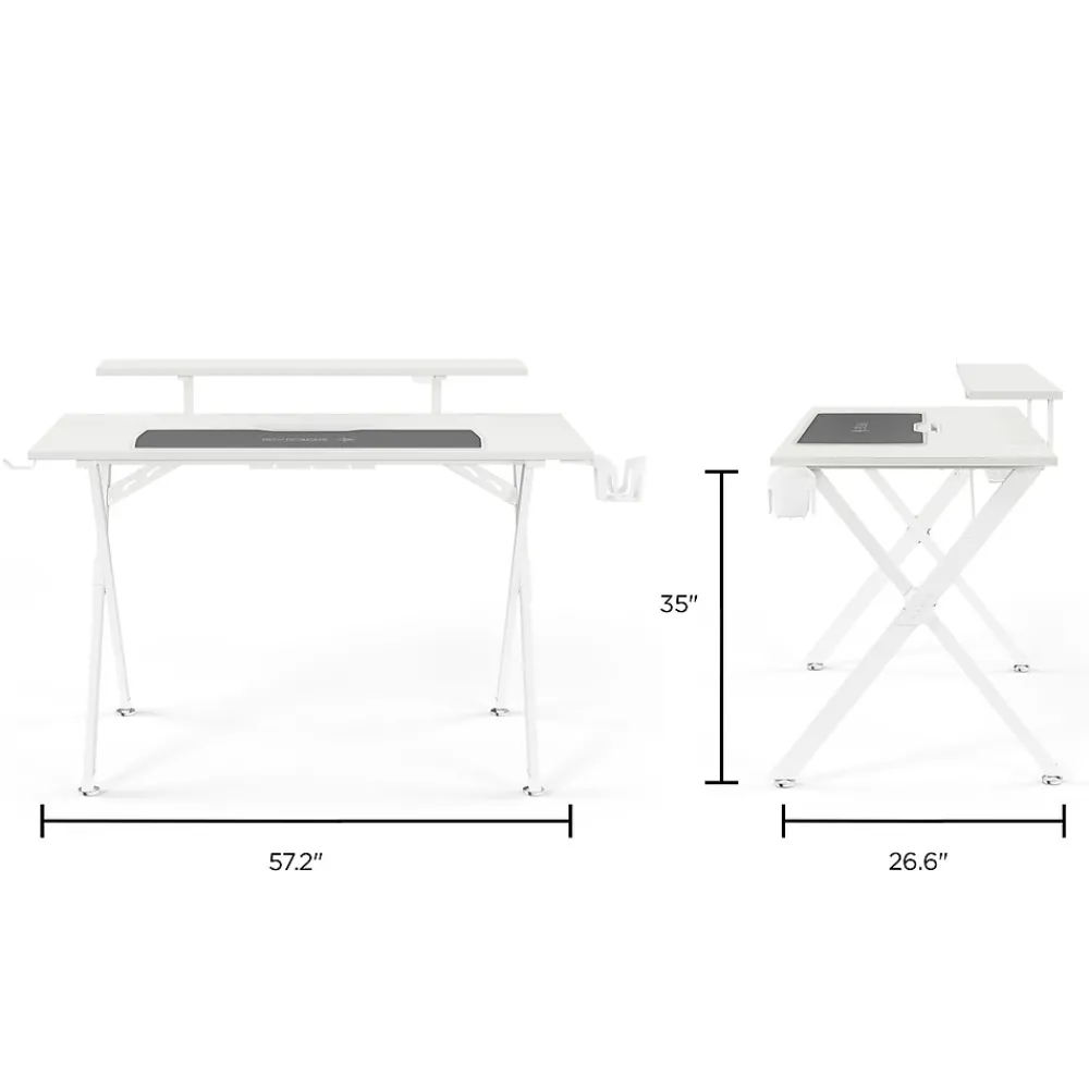 Computer Desks*Emerge Vizon 47"W Gaming Desk, (60986) White