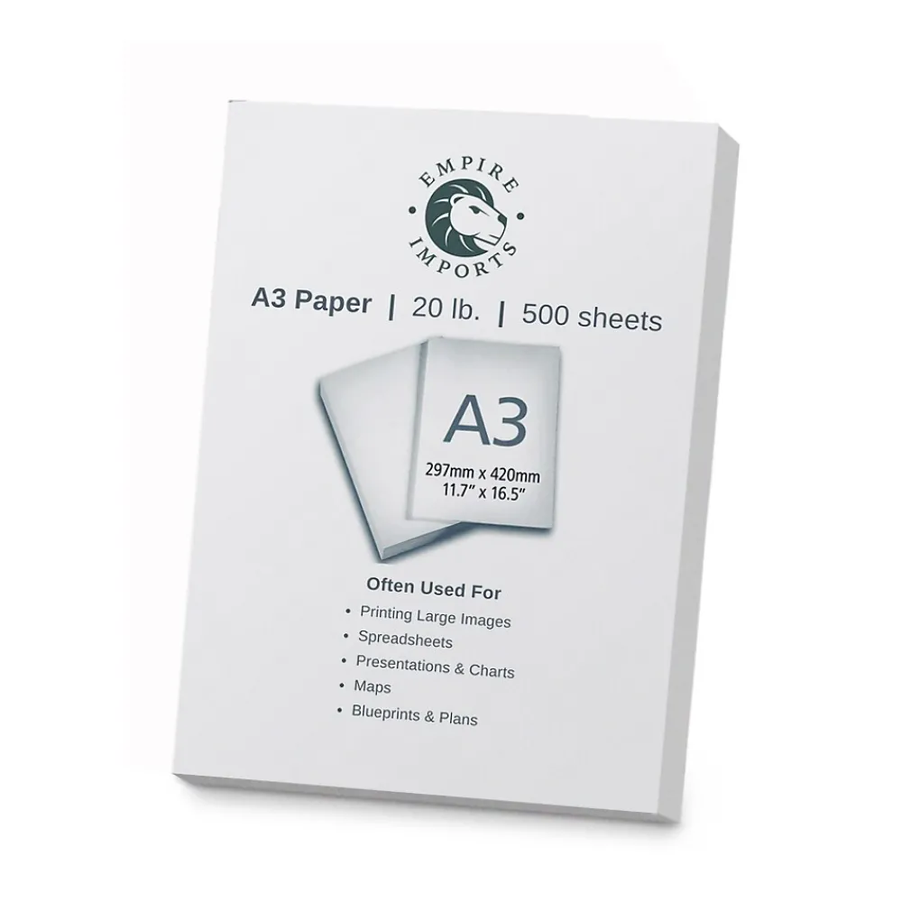 Multipurpose Paper*Empire Imports 11.69" x 16.54" Multipurpose Paper, 20 lb., 92 Brightness, 500 Sheets/Ream (A320R)