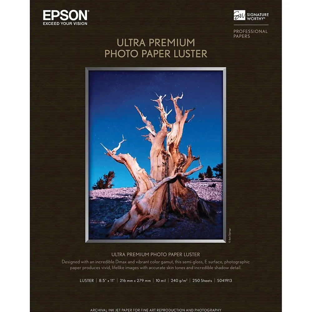 Photo Paper*Epson Premium Luster Photo Paper, 8.5" x 11", 250 Sheets/Pack (S041913)