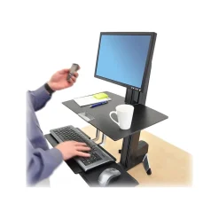 Standing Desks*Ergotron WorkFit-S Single HD Workstation with Worksurface Adjustable Converter, Aluminum/Plastic/Steel (33-351-200)