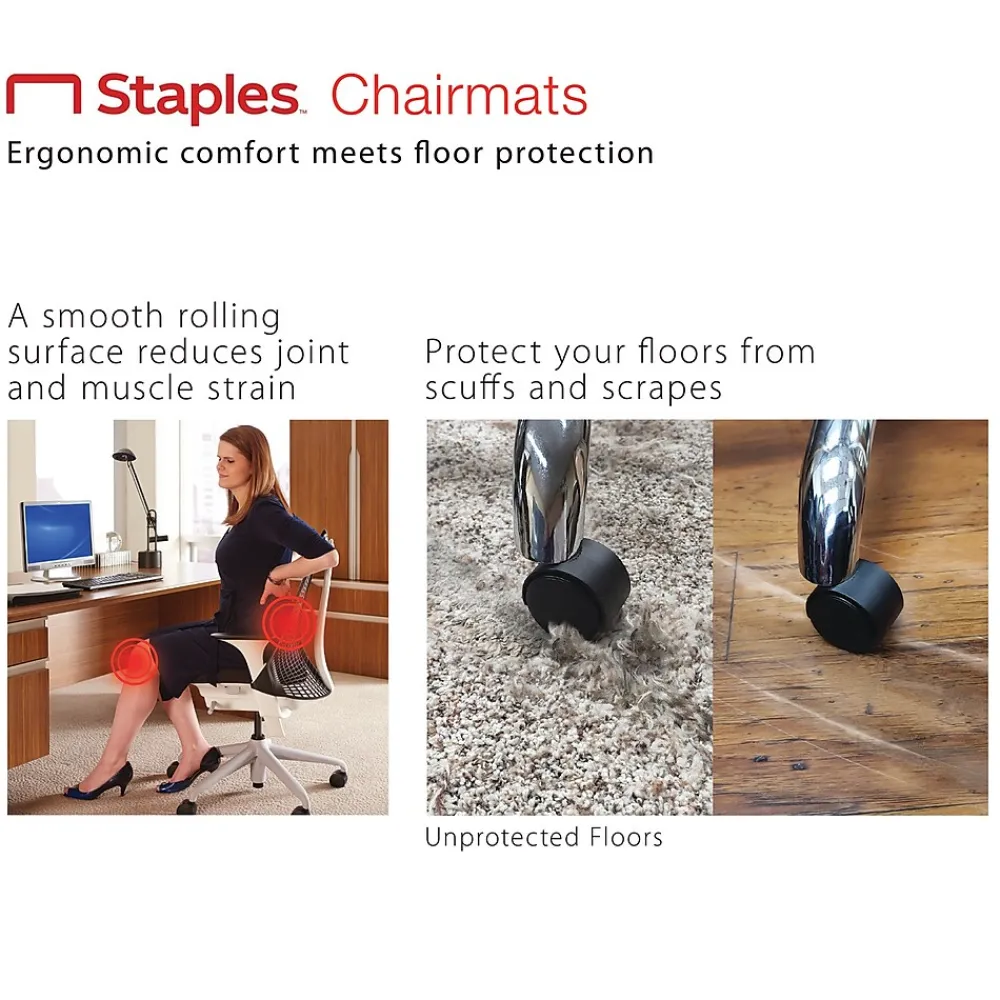 Chair Mats*Unbranded E.S. Robbins Anchormat Chair Mat for Hard Floors, 46"W x 60"H, Clear (ESR131826)