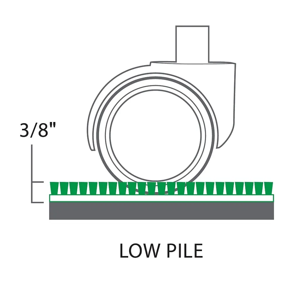 Chair Mats*ES Robbins EverLife Carpet Chair Mat with Lip, 45" x 53'', Medium-Pile, Clear (128173)