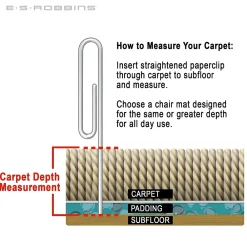 Chair Mats*ES Robbins EverLife Carpet Chair Mat with Lip, 45