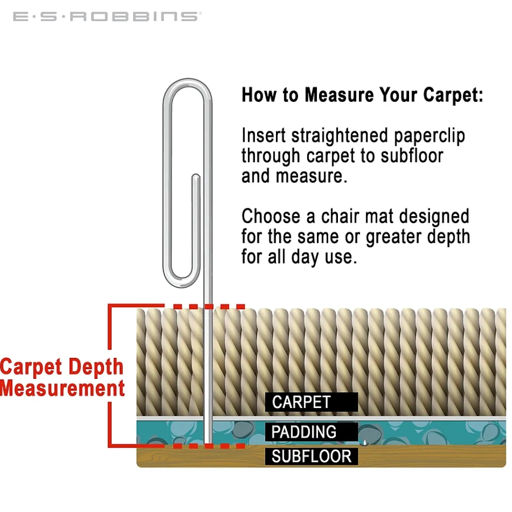 Chair Mats*ES Robbins EverLife Carpet Chair Mat with Lip, 45" x 53'', Medium-Pile, Clear (128173)