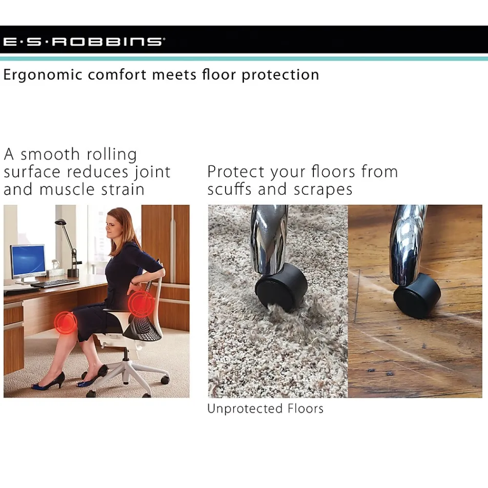 Chair Mats*ES Robbins Natural Origins Hard Floor Chair Mat, 46" x 60'', Clear (ESR143022)