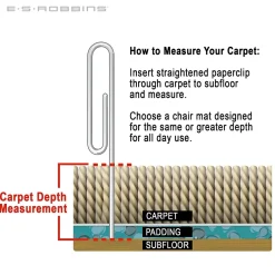 Chair Mats*ES Robbins Natural Origins Carpet Chair Mat with Lip, 45