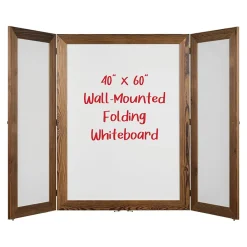 Dry Erase*Excello Global Products Double Sided Magnetic Steel Dry-Erase Whiteboard, Wood Frame, 5' x 3' (EGP-HD-0530-BN)