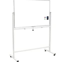 Dry Erase*Global Printed Products Excello Global Products Double Sided Magnetic Mobile Whiteboard Chalkboard Combo, White Frame, 48