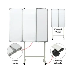 Dry Erase*Excello Global Products Magnetic Mobile Folding Dry-Erase Whiteboard, 40