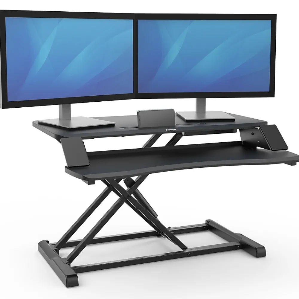 Standing Desks*Fellowes Corsivo 32"W Manual Adjustable Standing Desk Converter, Black (8091001)