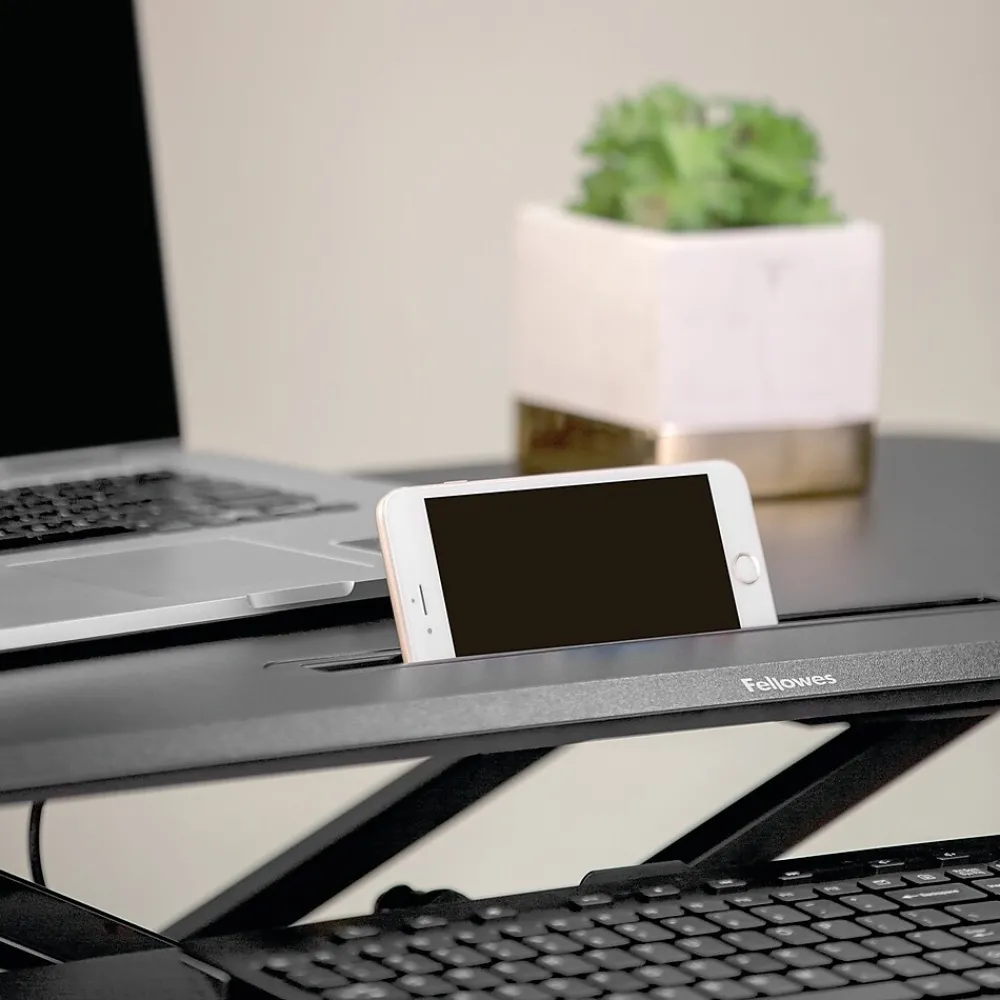 Standing Desks*Fellowes Corsivo 32"W Manual Adjustable Standing Desk Converter, Black (8091001)