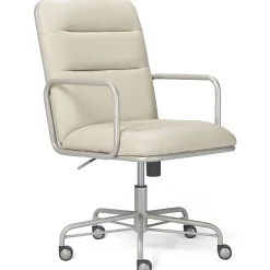 Office Chairs*Finch Franklin Bonded Leather Computer and Desk Chair, Ivory White (CHR10060C)