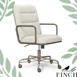 Office Chairs*Finch Franklin Bonded Leather Computer and Desk Chair, Cream White (CHR10060D)