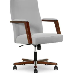 Office Chairs*Finch NEO ONE Ergonomic Velvet Fabric/Wood Swivel Executive Chair, Gray (52304-GRY)