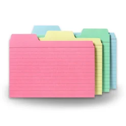 Index Cards*Find It 4" x 6" Tabbed Index Cards, Assorted Colors, 48/Pack (FT07218)