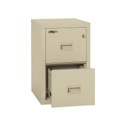 File Cabinets*FireKing Dock to Dock 2-Drawer Mobile Vertical File Cabinet, Letter/Legal, Lockable, Fire Resistant, Parchment (2R1822-CPA)