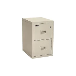 File Cabinets*FireKing Dock to Dock 2-Drawer Mobile Vertical File Cabinet, Letter/Legal, Lockable, Fire Resistant, Parchment (2R1822-CPA)