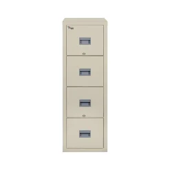 File Cabinets*FireKing Patriot 4-Drawer Vertical File Cabinet, Fire Resistant, Letter, Parchment, 31.56"D (4P1831-CPA)
