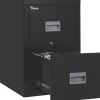 File Cabinets*FireKing Patriot 2-Drawer Vertical File Cabinet, Letter/Legal Size, Lockable, 27.75"H x 17.68"W x 25"D, Black (2P1825CBLI)
