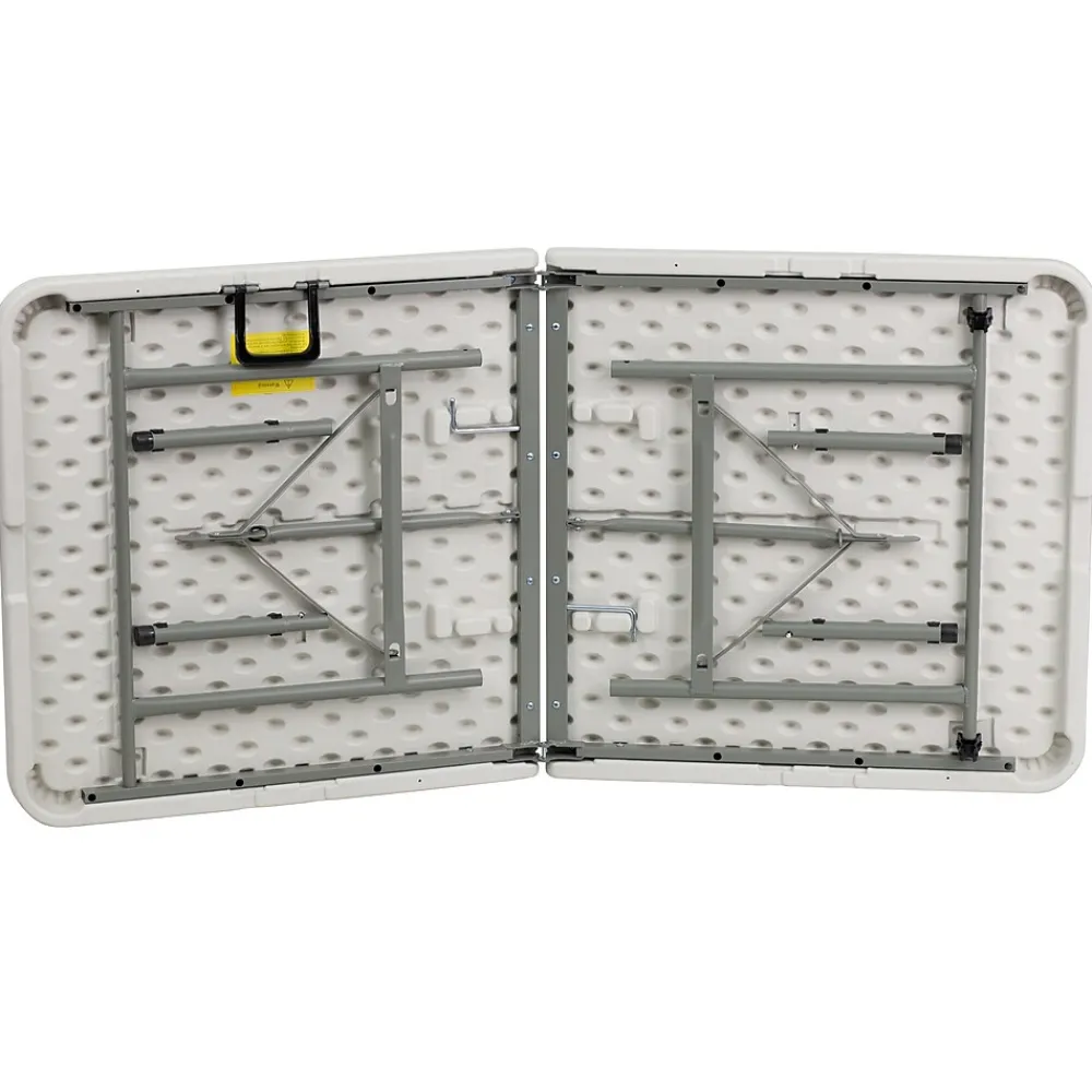 Folding Tables*Flash Furniture 60" x 30" Plastic Rectangular Bi-Folding Table, Granite White, 10/Pack