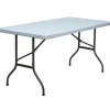 Folding Tables*Flash Furniture 60" x 30" Plastic Rectangular Folding Table, Granite White, 6/Pack