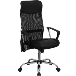 Office Chairs*Flash Furniture Abney Ergonomic Leather and Mesh Swivel High Back Task Office Chair, Black (BT905)