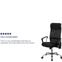 Office Chairs*Flash Furniture Abney Ergonomic Leather and Mesh Swivel High Back Task Office Chair, Black (BT905)