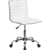 Office Chairs*Flash Furniture Alan Armless Vinyl Swivel Low Back Task Office Chair, White/Chrome (DS512BWH)