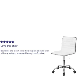 Office Chairs*Flash Furniture Alan Armless Vinyl Swivel Low Back Task Office Chair, White/Chrome (DS512BWH)