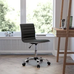 Office Chairs*Flash Furniture Alan Armless Vinyl Swivel Low Back Task Office Chair, Black/Chrome (DS512BBK)