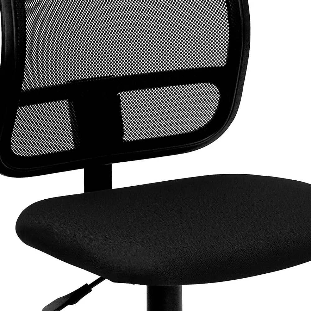 Office Chairs*Flash Furniture Alber Armless Ergonomic Mesh Swivel Mid-Back Task Office Chair, Black (WLA277BK)