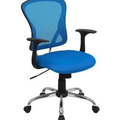 Office Chairs*Flash Furniture Alfred Ergonomic Mesh Swivel Mid-Back Task Office Chair, Blue (H8369FBL)
