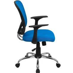 Office Chairs*Flash Furniture Alfred Ergonomic Mesh Swivel Mid-Back Task Office Chair, Blue (H8369FBL)
