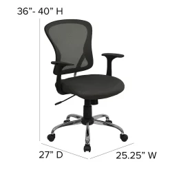 Office Chairs*Flash Furniture Alfred Ergonomic Mesh Swivel Mid-Back Task Office Chair, Dark Gray (H8369FDKGY)