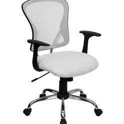 Office Chairs*Flash Furniture Alfred Ergonomic Mesh Swivel Mid-Back Task Office Chair, White (H8369FWHT)